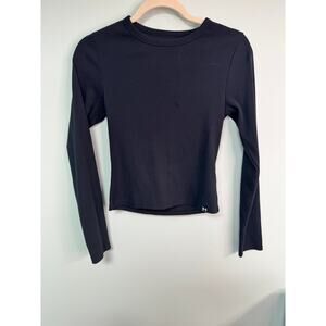 NWOT Under Armour Ribbed Fitted Long Sleeve Tee - Medium - Black